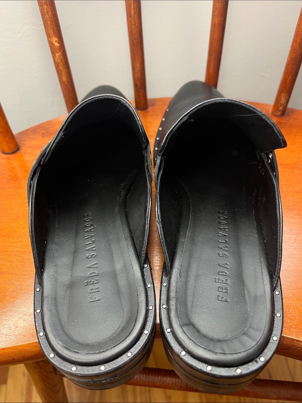 NWOT Freda Salvador Keen Leather Mule Grommet Loafers Women’s Sz 10 - Picture 4 of 10